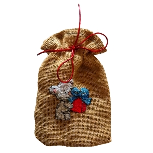 Teddy Bear with Present Small Sack